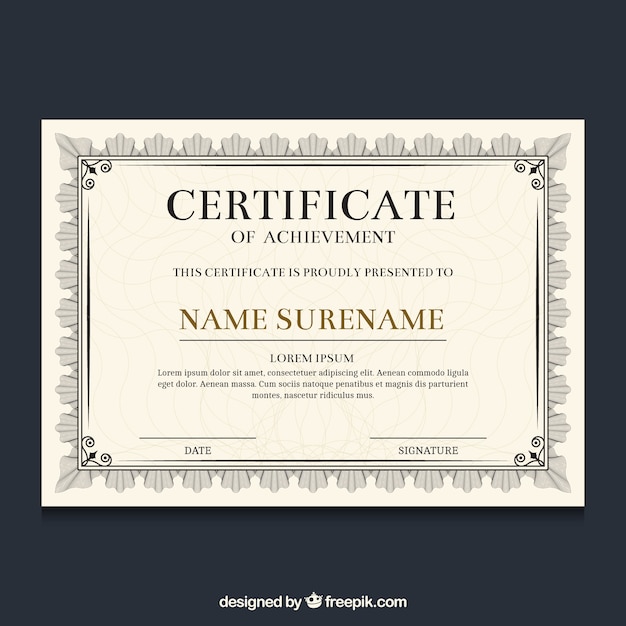 Ornamental certificate border