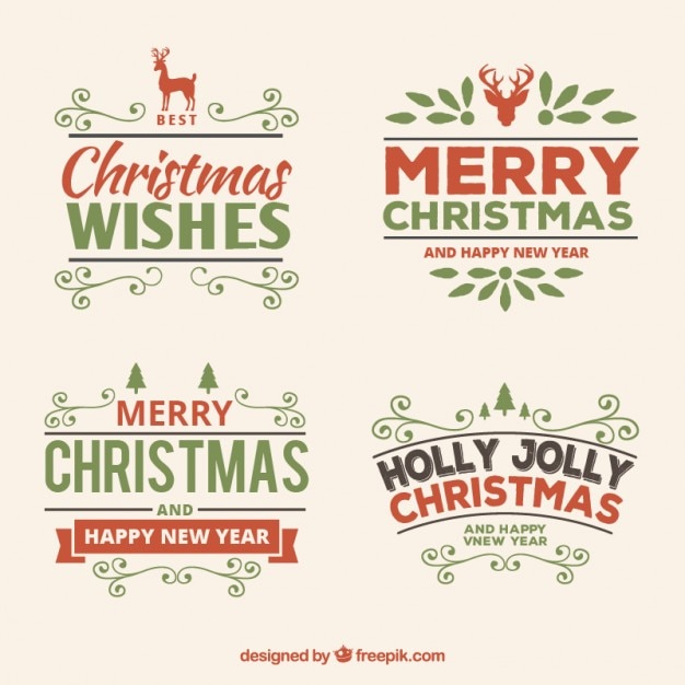 Ornamental christmas badges pack