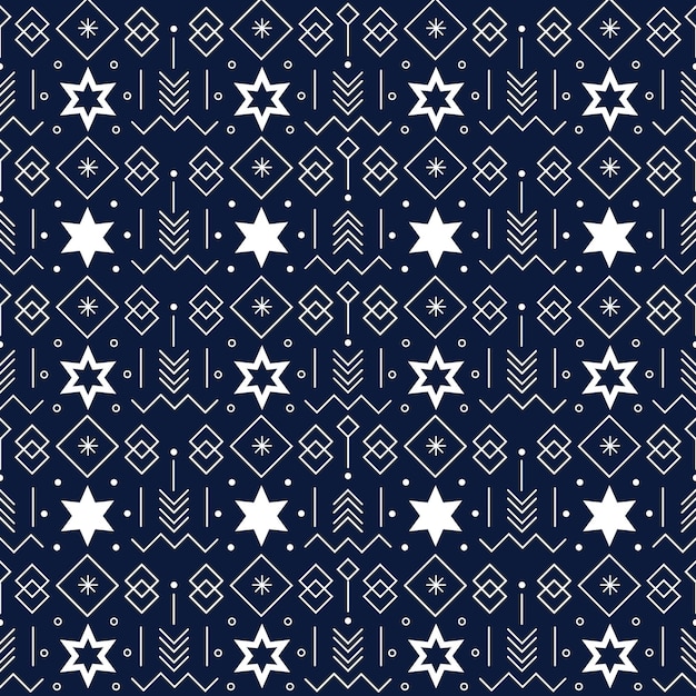 Ornamental christmas pattern with stars and snowflakes