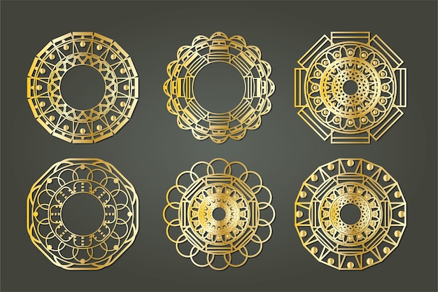 ornamental circle motif islamic art golden ramazan ramadan