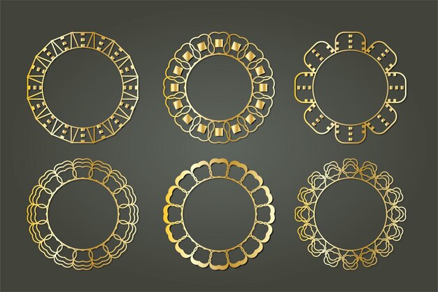 ornamental circle motif islamic art golden ramazan ramadan