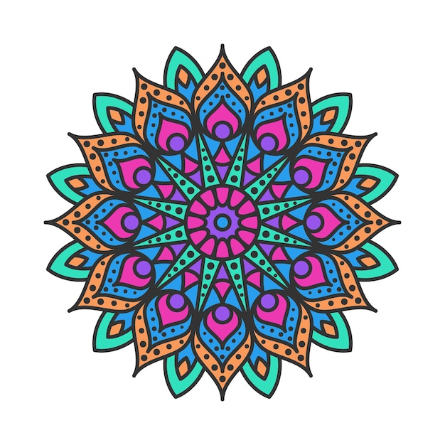 Ornamental decorative mandala pattern design colorful. Round decorative element