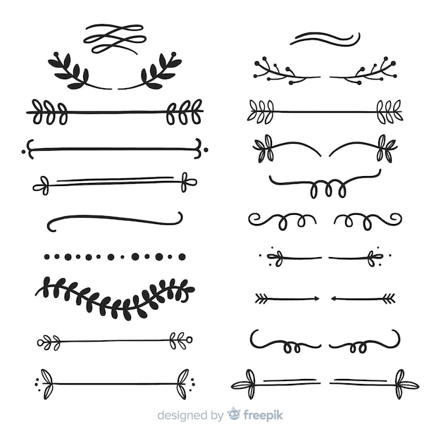 Ornamental divider hand drawn set