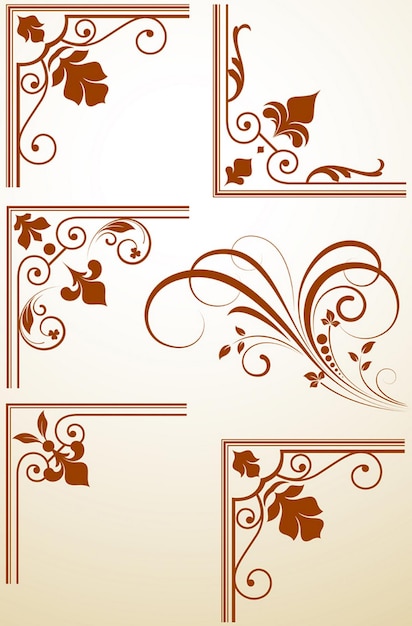 Vector ornamental elements vintage vector