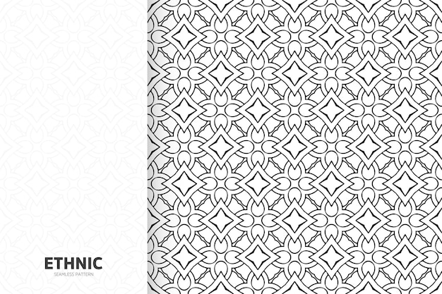 Ornamental ethnic monochrome Seamless pattern template