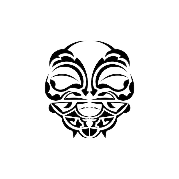 Ornamental faces Maori tribal patterns Suitable for prints Isolated on white background Vector illustration