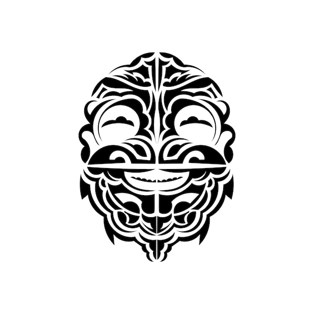 Ornamental faces Polynesian tribal patterns Suitable for prints Isolated Vector