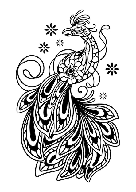 Ornamental Firebird Tattoo Design
