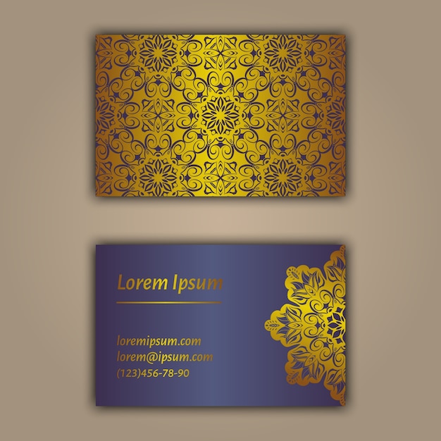 Ornamental floral business cards. Vintage decorative elements