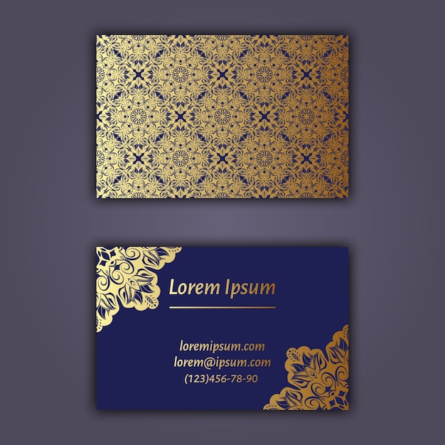 Ornamental floral business cards. Vintage decorative elements