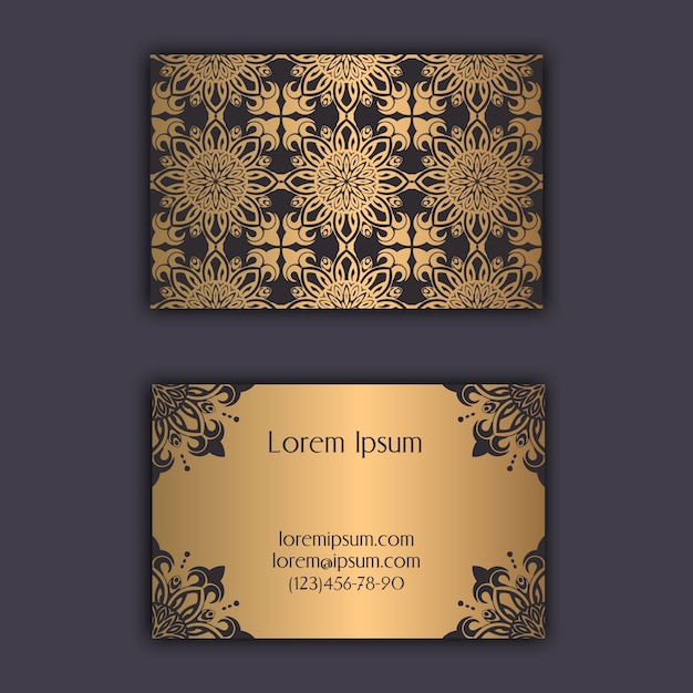 Ornamental floral business cards. Vintage decorative elements