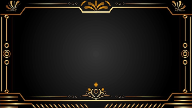 Ornamental floral corner frame luxury background Gradient golden luxury frame template