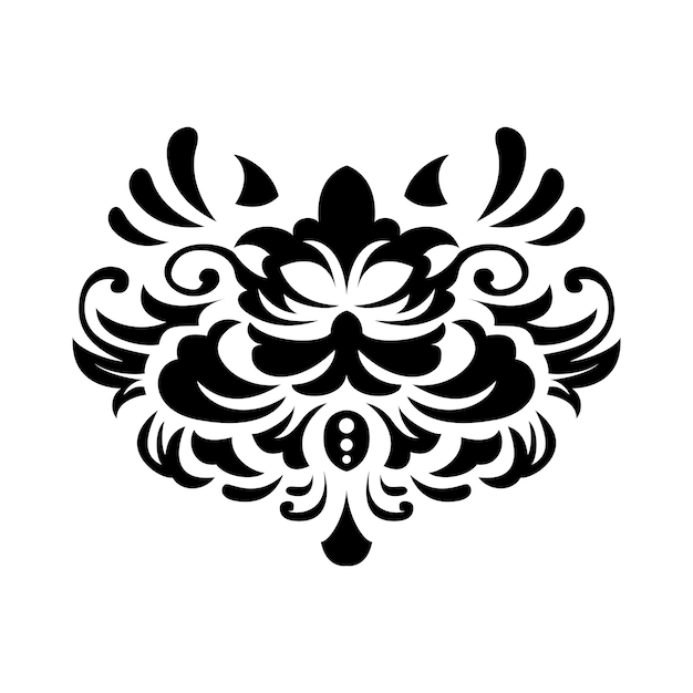 Vettore disegno ornamentale di damasco floreale