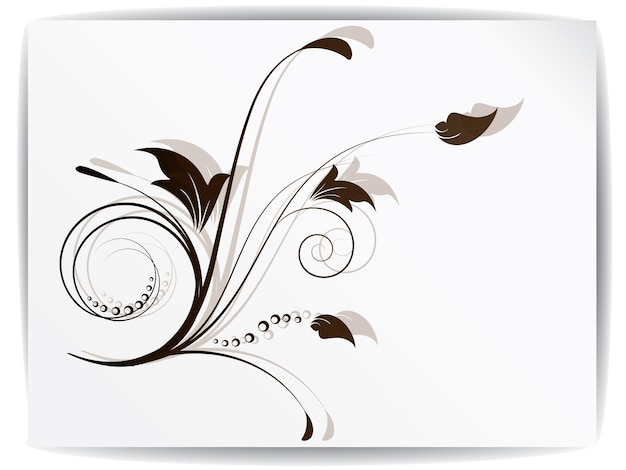 Vector ornamental floral element with swirls