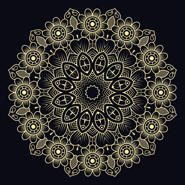 Ornamental flower creative luxury golden mandala floral design