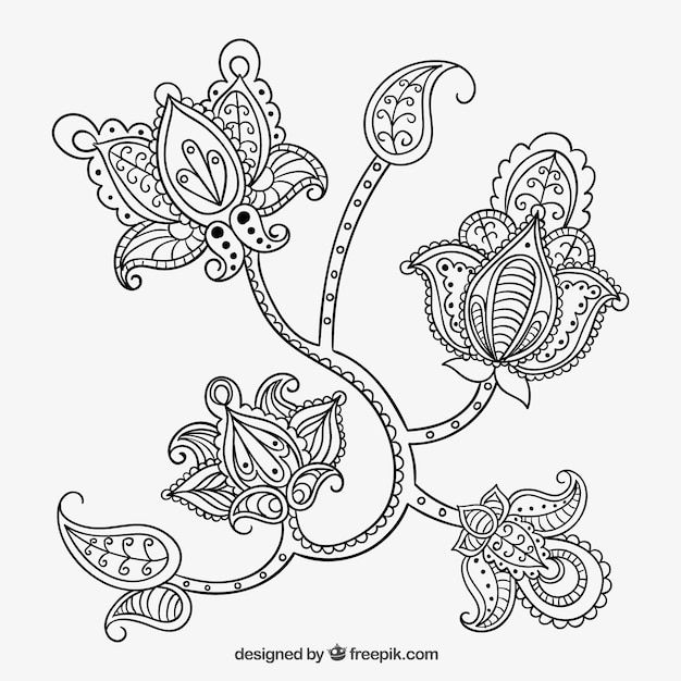 Vector ornamental flowers