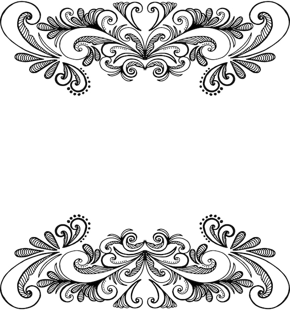 Ornamental frame, hand drawing