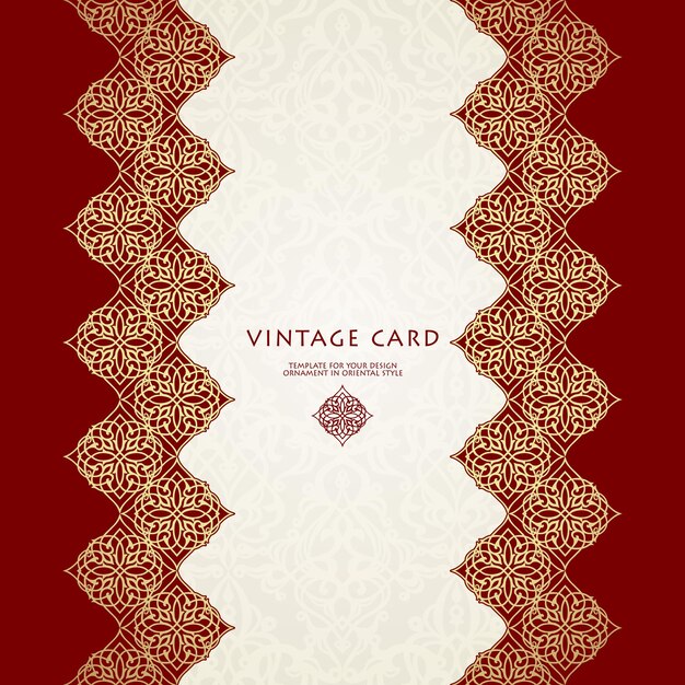 Ornamental gift card in Oriental style