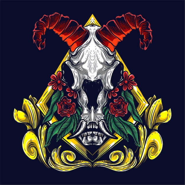 ornamental goat skull artwork