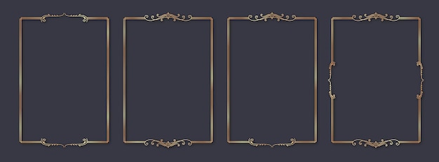 Vector ornamental golden frames for timeless elegance and sophisticated decor