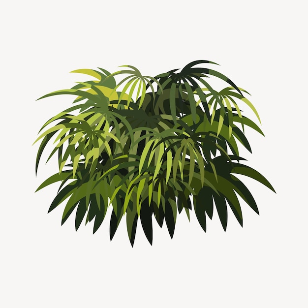 Vector ornamental green plant in the form of a hedge. realistic garden shrubs, seasonal bush