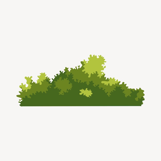 Vector ornamental green plant in the form of a hedge. realistic garden shrubs, seasonal bush