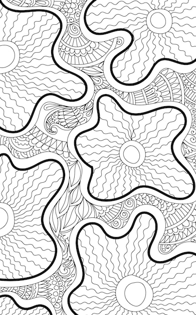 Vector ornamental henna style patterns coloring book page