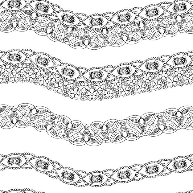 Ornamental indian seamless pattern with spaces