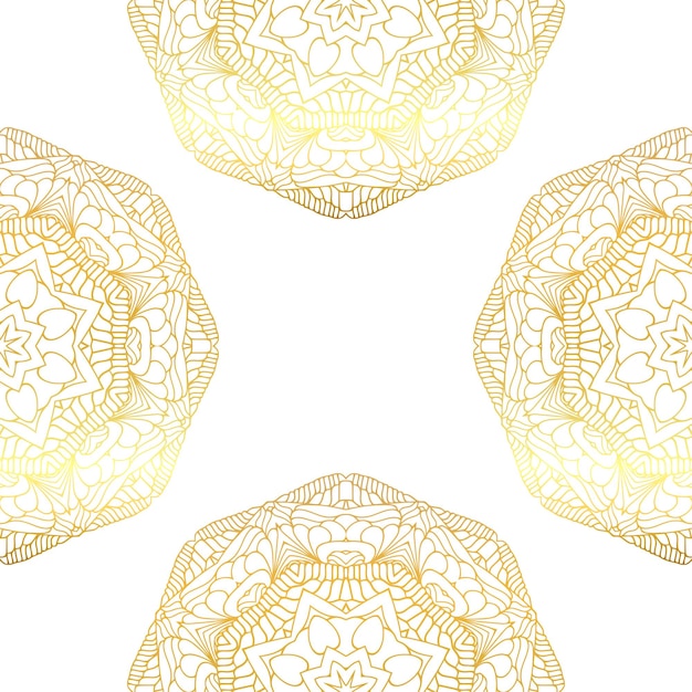 Ornamental lace floral background Vector seamless retro pattern Light golden pattern