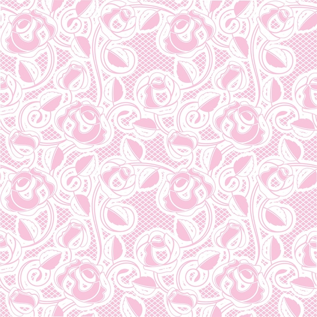 Ornamental lace pink background, floral pattern, vector 10