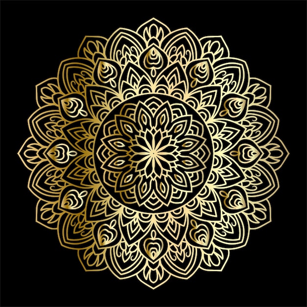 Fondo ornamentale della mandala dell'oro di lusso