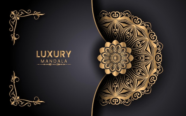 Ornamental Luxury Mandala and decorative Background Design with golden arabic islamic background