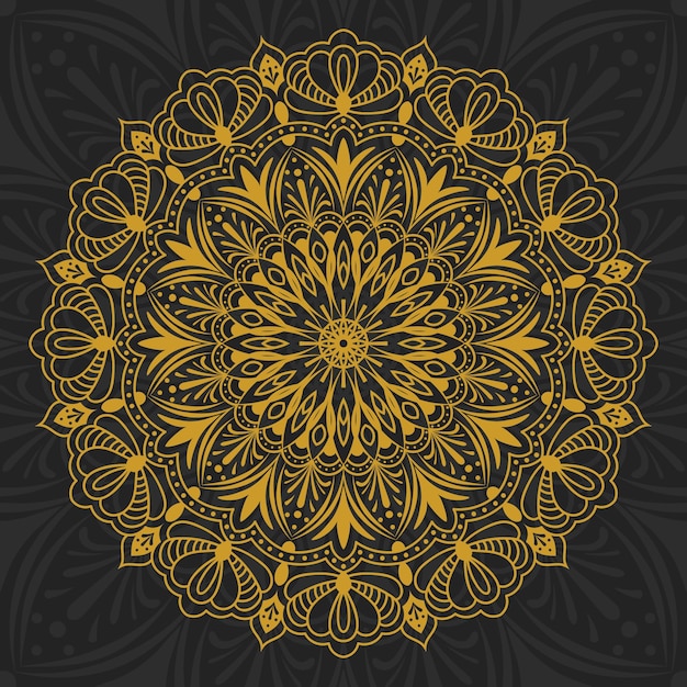 Ornamental luxury mandala pattern background with royal golden arabesque pattern