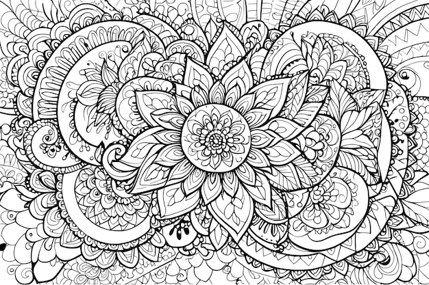 Vector ornamental mandala adult coloring book page entangle style coloring page arabic indian ornament