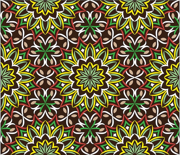 Vector ornamental mandala design abstract background. seamless pattern