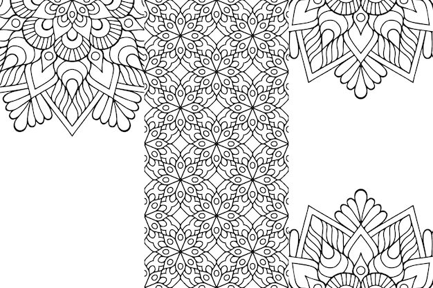 Ornamental mandala design background outline