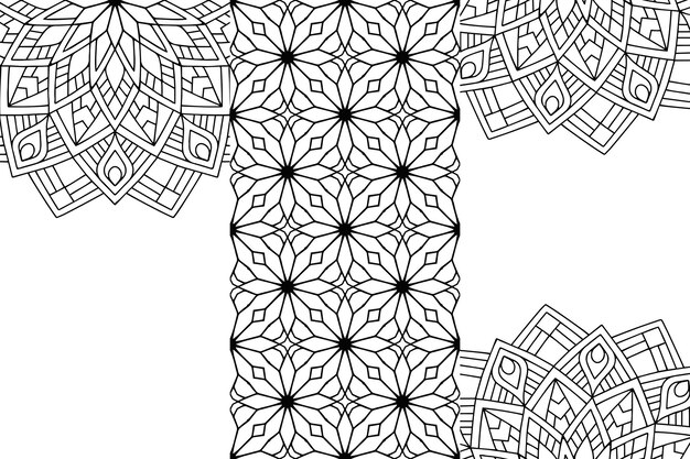 Contorno di sfondo disegno mandala ornamentale