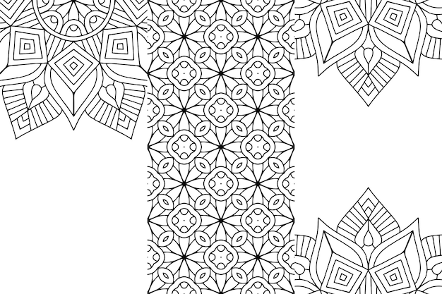 Contorno di sfondo disegno mandala ornamentale