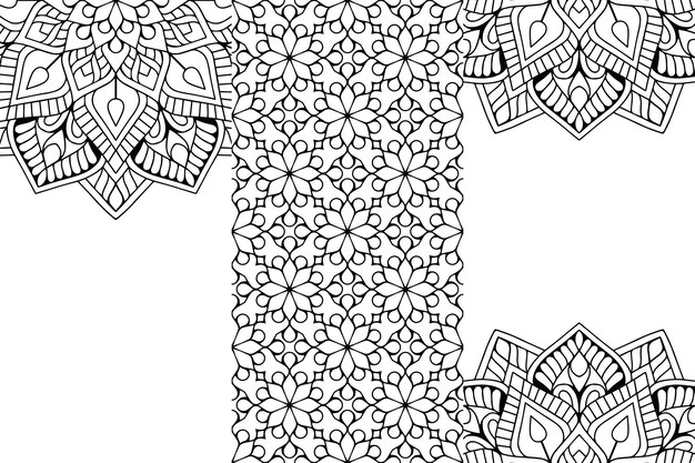 Ornamental mandala design background outline