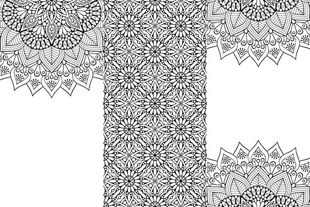 Contorno di sfondo disegno mandala ornamentale