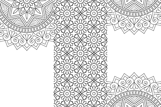 Ornamental mandala design background outline