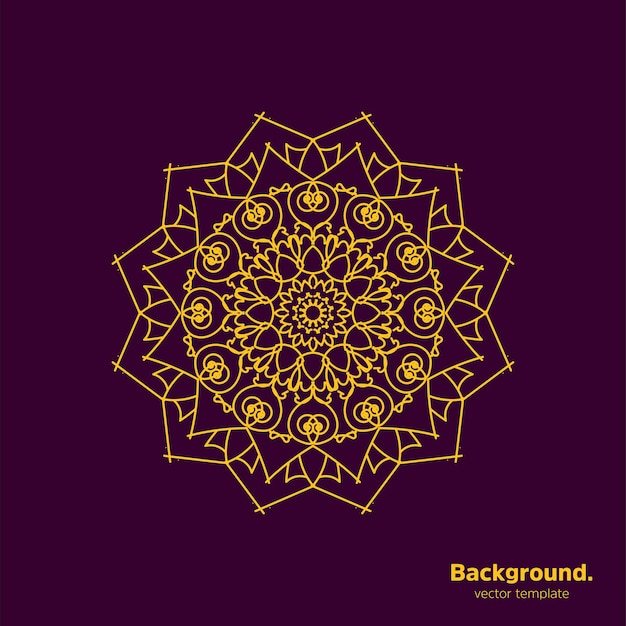 Ornamental mandala design background yellow color