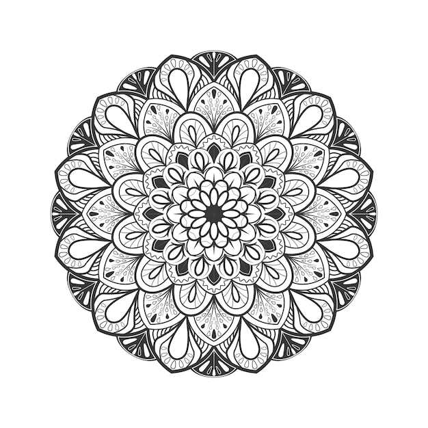 Disegno ornamentale della mandala per la pagina da colorare vettore premium facile da modificare