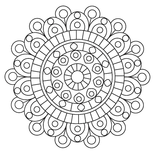 Ornamental Mandala Design with White