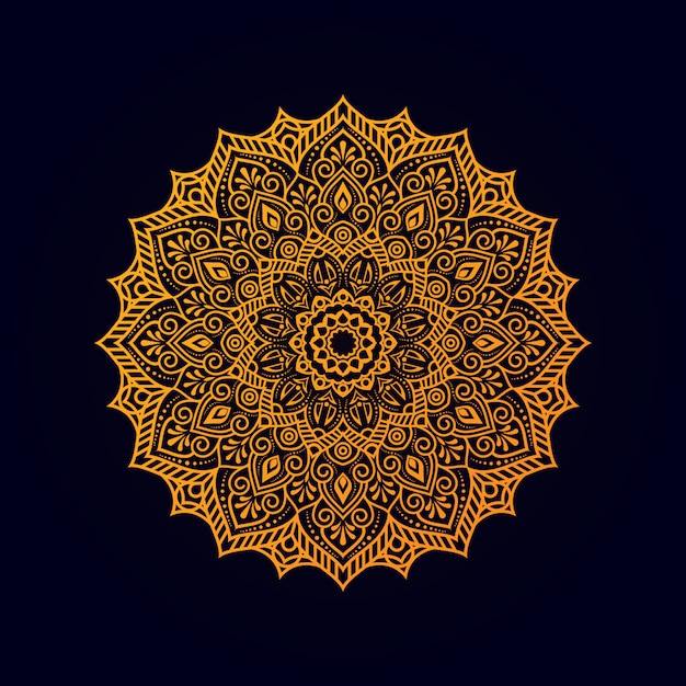 Ornamental mandala  with golden color