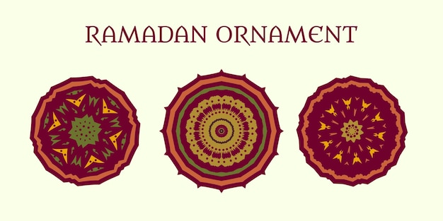 Vettore mandala ornamentali motivi rotondi in pizzo ornamento ramadan kareem