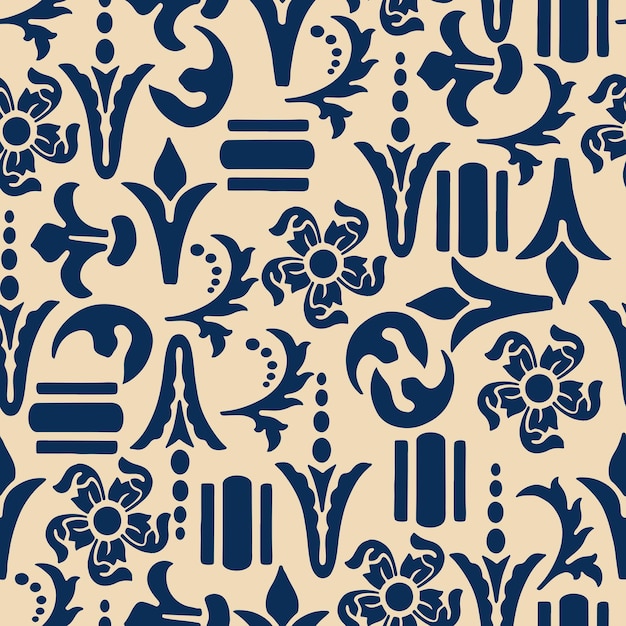 Ornamental navy blue elements