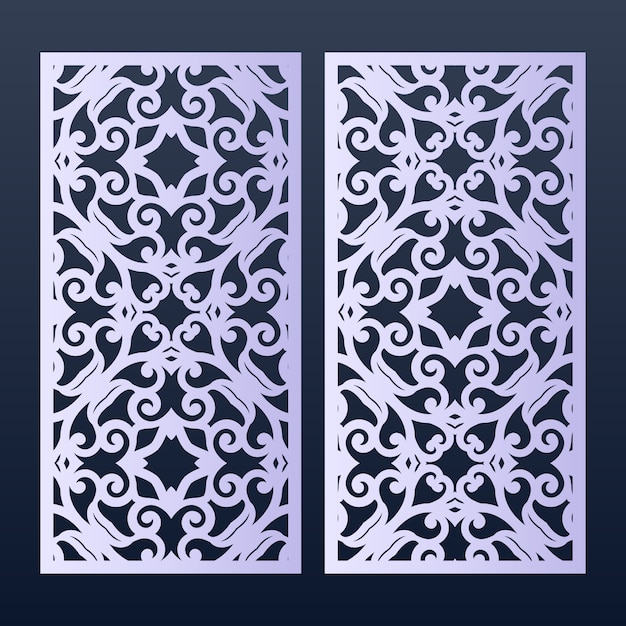 Vector ornamental panels template for cutting.