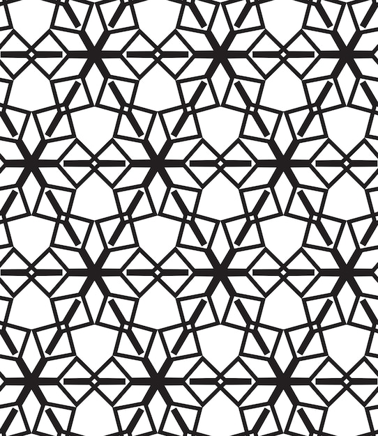 Ornamental pattern. Arabic seamless pattern. Moroccan abstract background in black and white