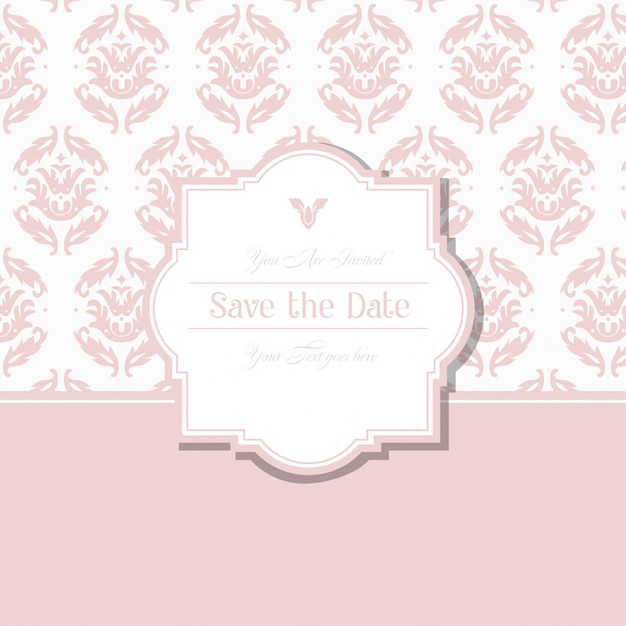 Vector ornamental pattern with wedding badge